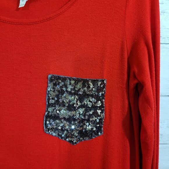 Boutique Brand Sequin Pocket Blouse Size Medium - Picture 3 of 7